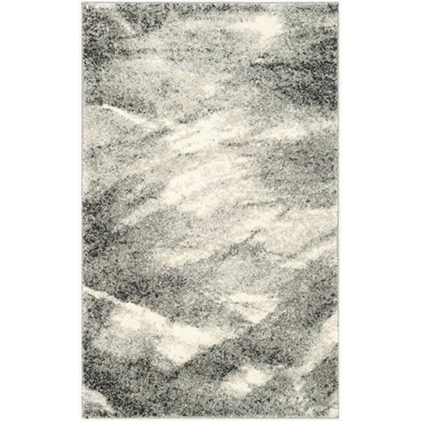 2 ft. 3 in. x 9 ft. Runner Contemporary Retro Grey and Ivory Shag Rug, Safavieh, Mfr#: RET2891-8012-29